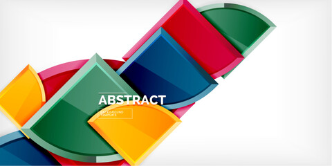 Abstract background - circles and round triangles with 3d effect. Vector Illustration For Wallpaper, Banner, Background, Card, Book Illustration, landing page