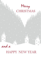 Christmas Tree Vector Silhouette on a white background