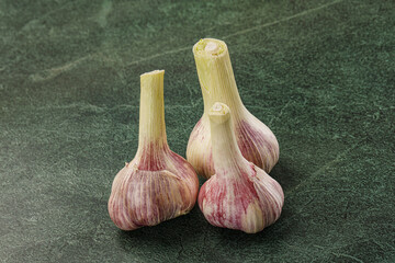 Young garlic heap for cooking