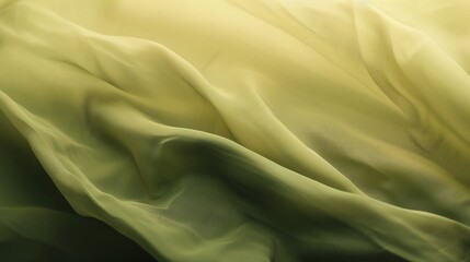 Obraz premium Close up of light green, sheer fabric with wrinkles.