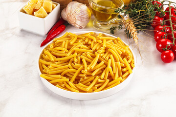 Italian pasta Maccherony for cooking