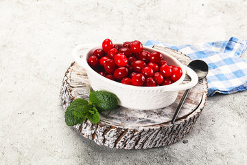 Red sweet ripe juicy cranberry