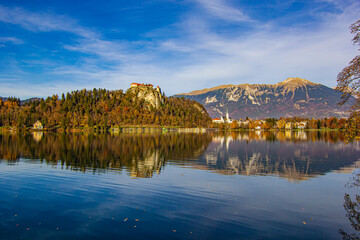 Slovenia's magnificent lake Bled in autumn