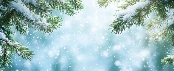 The Snowy Pine Tree Scene