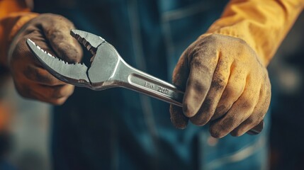 A skilled repairman getting ready to use a tool