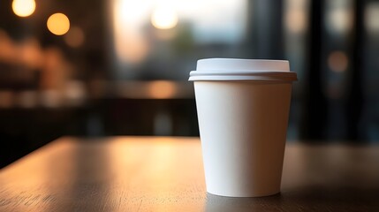 Fototapeta premium white paper coffee cup mockup