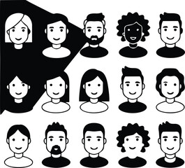 Set Icons Two Colors About People Vector illustration logo concept design