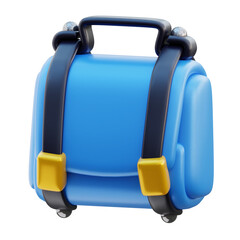 3D Blue Business Briefcase Icon Illustration