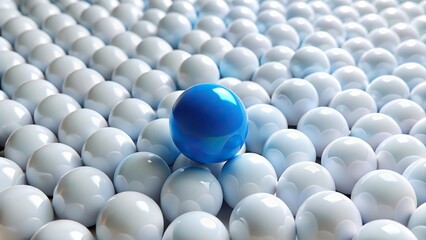 Minimalist white and blue sphere