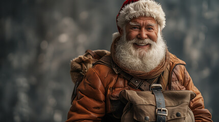Obraz premium Portrait of Santa Claus. Winter postcard. Xmas. Happy New Year. Merry Christmas.
