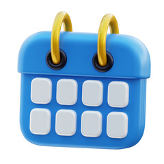 3D Blue Business Calendar Illustration