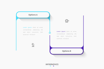 Vector Infographic label design template with icons and 2 options or steps. Can be used for process diagram, presentations, workflow layout, banner, flow chart, info graph.