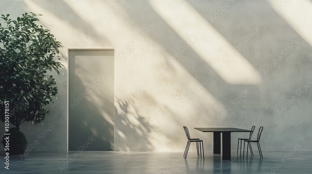 Canvas Prints Modern white office corridor with a large window through the meeting room