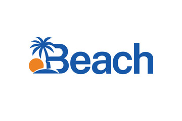 Obraz premium Letter B beach, island logo design vector