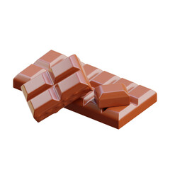 3D Cute Chocolate Bars Illustration