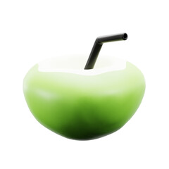 3D Brazilian Coconut Refreshment Illustration