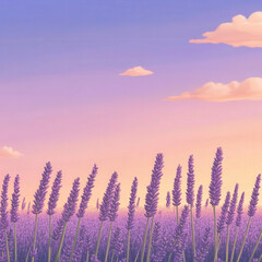 Fototapeta premium Dreamy Ethereal Lavender Field at Dusk