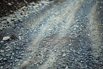Close-Up of Gravel Road Texture