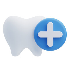 3D Dental Health Care Icon Plus Sign