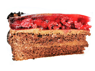 raspberry cake isolated