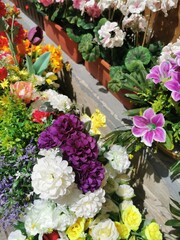 plastic flowers texture