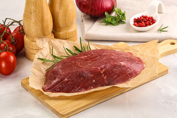 Raw beef meat uncocked steak
