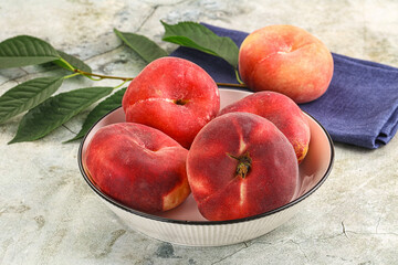 Ripe sweet and juicy Flat peach