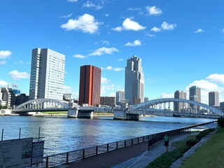 Naklejka premium city harbour bridge