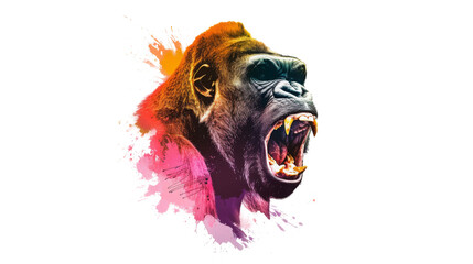 Obraz premium colorful gorilla isolated on white