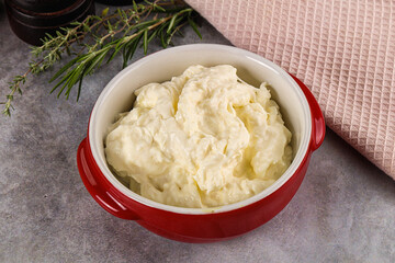 Italian soft young cheese stracciatella