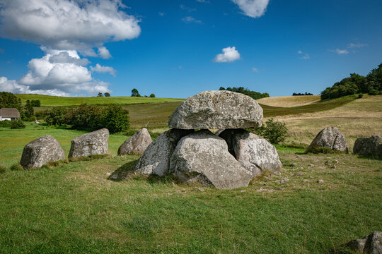 Poskaer Stenhus , the largest stone circle in denmark, this is in mols bjerge nature area
