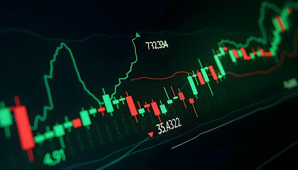 Obraz premium invest trading dynamic stock market chart with candlestick data