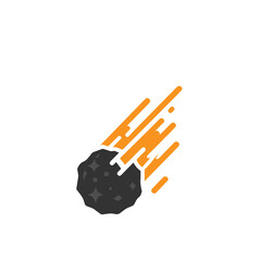 Falling Meteorite with fire tail icon