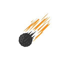 Falling Meteorite with fire tail icon