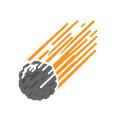 Falling Meteorite with fire tail icon