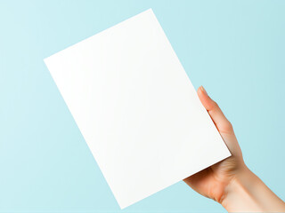 hand holding blank paper