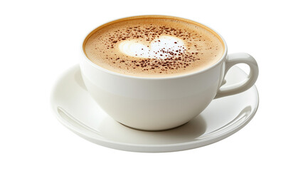 Obraz premium PNG, a cup of coffee on a white background, created using Generative AI technology.