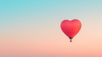 Fototapeta premium Heart-Shaped Balloon Floating in the Sky