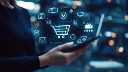 Fototapeta premium E-commerce Customer Checking Order Status for Online Shopping Experience