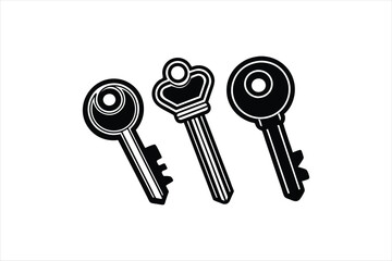 Key lock vector art illustration