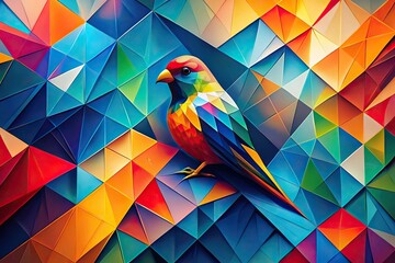 Modern abstract wallpaper featuring a cubism design with a bird's eye view.