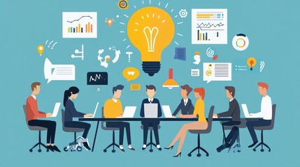 Entrepreneurs brainstorming innovative ideas in a creative co-working space