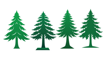Elegant silhouette vector design of a pine green tree