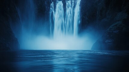 Waterfall in a Dramatic Landscape