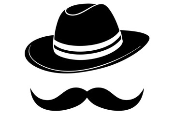 Mustache And Hat | isolated vector illustration on white background