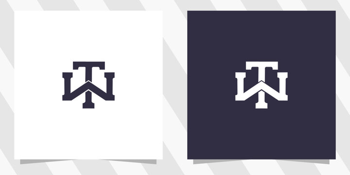 letter tw wt logo design vector