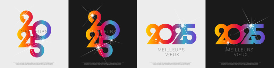 Bonne année - meilleurs vœux 2025 - vecteur pour affiche, bannière, salutation et célébration du nouvel an 2025.