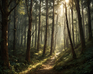 Fototapeta premium serene forest path