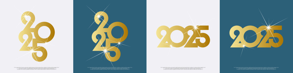 Happy new year - best wishes 2025 with colorful truncated number. Perfect vector for poster, banner, greeting and new year 2025 celebration.