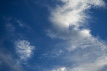 Beautiful dramatic sky with white clouds.